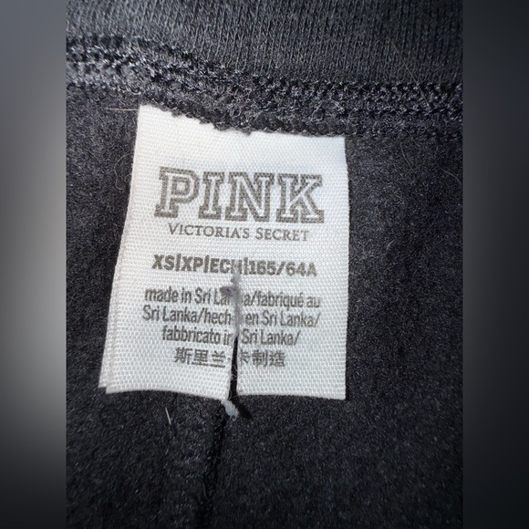 Pink black sweat pants joggers with pockets and drawstring - Picture 3 of 4